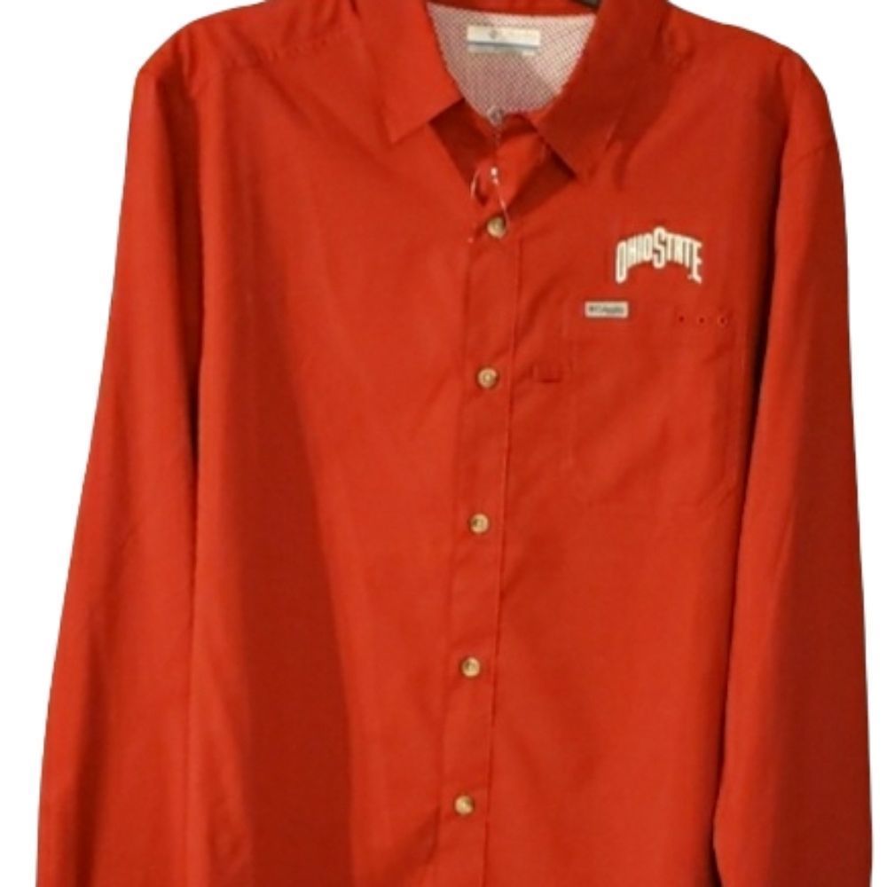 Ohio State Buckeyes Columbia Collegiate Omni-Shade Long Sleeve Shirt - Medium